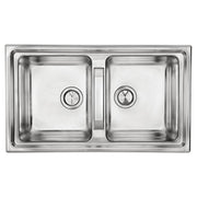 CM 015104RCSSP Serie Brando 3'' Lavello Acciaio inox satinato da incasso 2 Vasche Reversibile 86X50cm