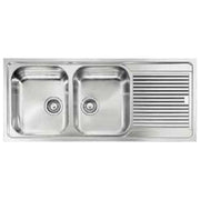 CM 011227SCSSP Serie Zenith 210 3'' Lavello Acciaio Inox Satinato da Incasso Gocciolatoio a Destra 2 Vasche 116X50cm