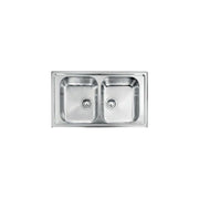 CM 011244XCSSX Serie Zenith 3'' Lavello Acciaio Inox Satinato da incasso 2 Vasche 86X50cm