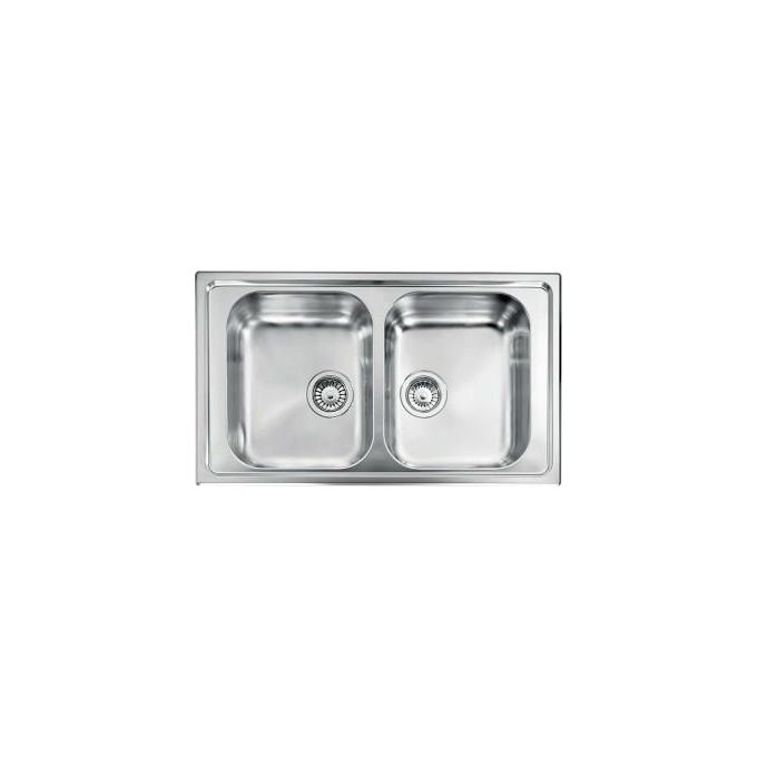 CM 011244XCSSX Serie Zenith 3'' Lavello Acciaio Inox Satinato da incasso 2 Vasche 86X50cm