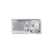 CM 011245DCSSP Serie Zenith 3'' Lavello Acciaio inox satinato da incasso Gocciolatoio a Sinsitra 1 vasca+vaschetta 100X50cm
