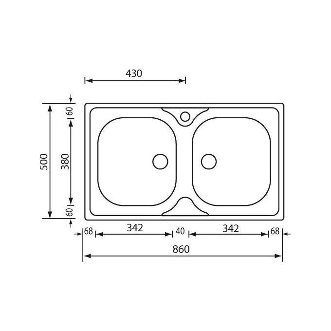 CM 011544XCSSX Lavello IX Mondial 3'' 86X50 2 Vasche