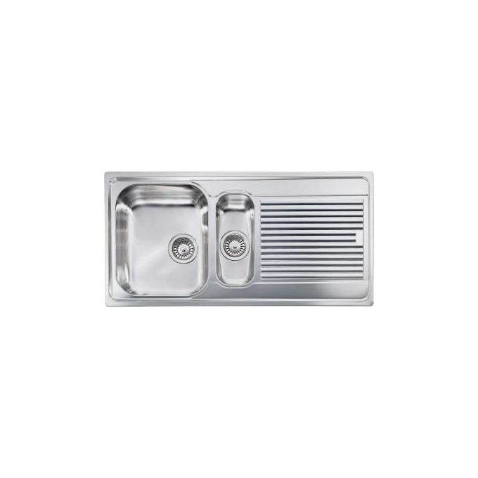 CM 011245SCSSP Serie Zenith 3'' Lavello Acciaio Inox Satinato da incasso Gocciolatoio a Destra 1 Vasca+Vaschetta 100X50cm