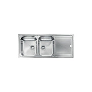 CM 011247SCSSX Zenith Lavello ad incasso 2 vasche con gocciolatoio a destra 116 x 50 cm acciaio inox colore Acciaio inox