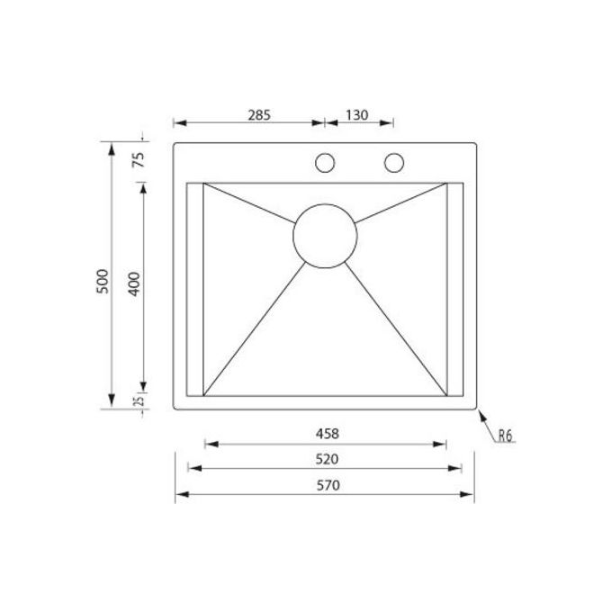 CM 015222XCSSP Lavello IX Focus Mix 3'' 57X50X19