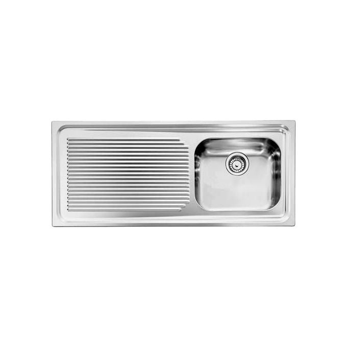 CM 011046DCSSX Aurora Lavello da incasso 1 vasca gocciolatoio sinistra 116x50 cm Acciaio Inox Satinato colore Acciaio Inossidabile