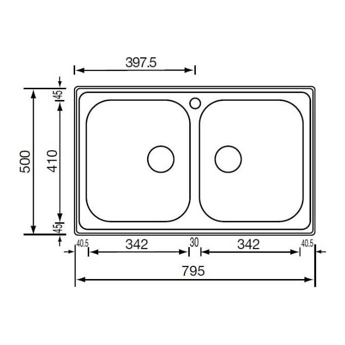 CM 011252XCSSP Lavello IX Zenith Plus 3'' 79X50 2 Vasche