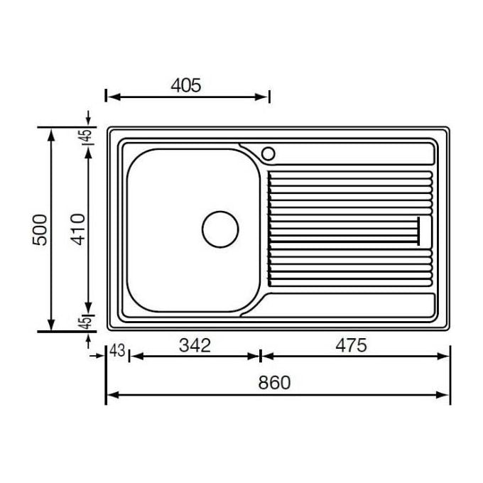 CM 011253SCSSP Lavello IX Zenith Plus 3'' 86X50 1 Vasca a sinistra