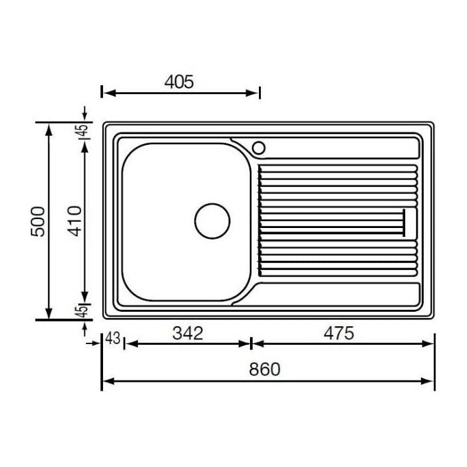 CM 011263SCSSP Lavello IX Zenith Plus 3'' 86X50 1 Vasca a sinistra