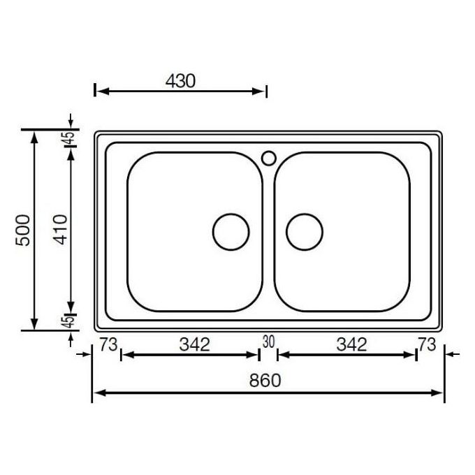 CM 011264XCSSP Lavello IX Zenith Plus 3'' 86X50 2 Vasche