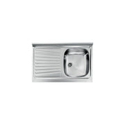 CM 031031DCSSX Serie IX Mondial Lavello da incasso 1 Vasca Acciaio Inox Prelucidato Gocciolatoio Sinistra 80x50 cm