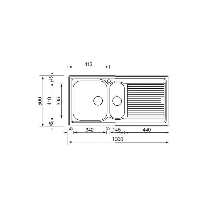 CM 011265DCSSP Lavello IX Zenith Plus 3'' 100X50 2 vasche a destra