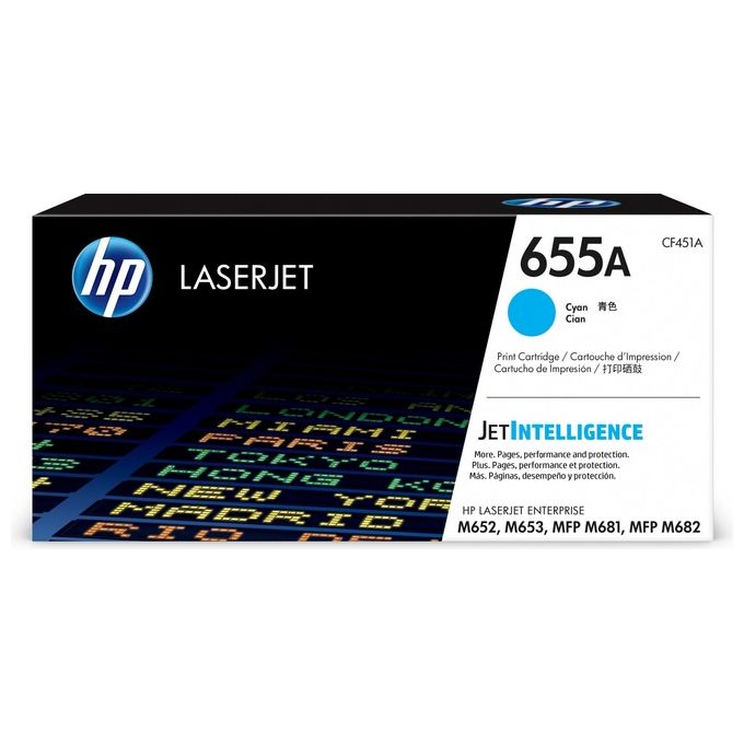 HP CF451A Cartuccia Toner Originale per Stampanti LaserJet M652 M653 MFP M681 MFP M682 Resa 10500 Pagine colore Ciano