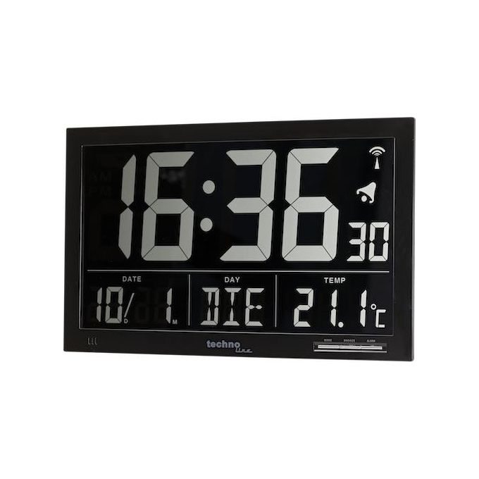 Technoline WS 8007 Orologio Radio da Parete Nero 36,8x2,9x22,8cm