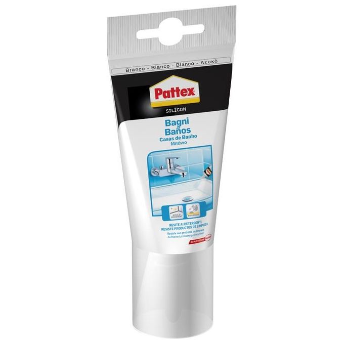 Pattex 1495281 Silicone Acetico Antimuffa Bagni Bianco 150ml
