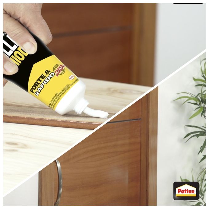 Pattex MILLECHIODI FORTEandRAPIDO Colla di Montaggio Adesivo Universale 250 g colore Trasparente
