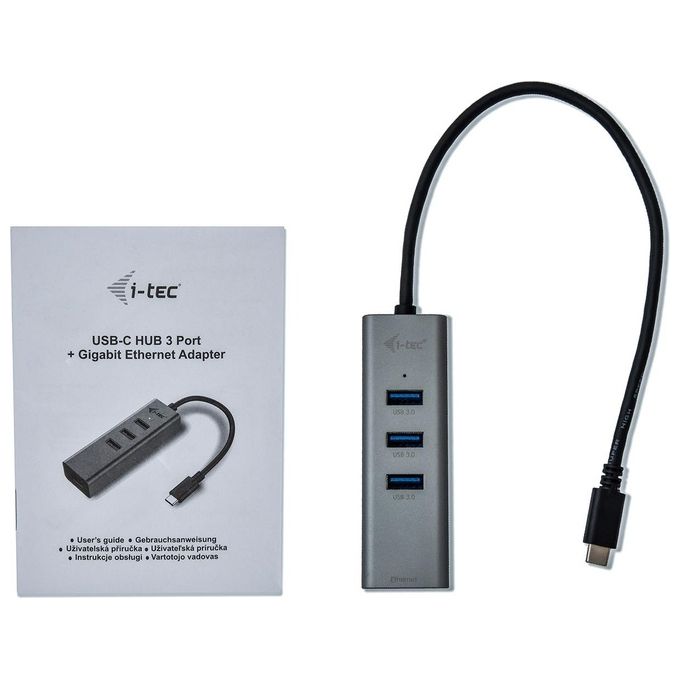 I-Tec Metal C31METALG3HUB Hub di Interfaccia Usb 3.2 Gen 2 Type-C 5000Mbit-s Grigio