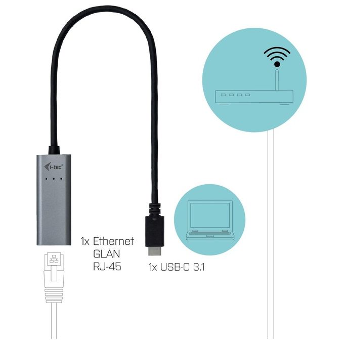 I-tec Metal C31METALGLAN Scheda di Rete e Sdattatore Ethernet 1000Mbit-s