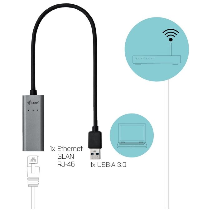 I-Tec Metal U3METALGLAN Scheda di Rete e Adattatore Ethernet 1000Mbit-s