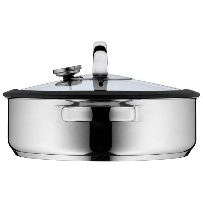 WMF Vaporiera Vitalis cm 28 cm 5 lt con Coperchio in Vetro con Guarnizione in Silicone Termometro Estraibile