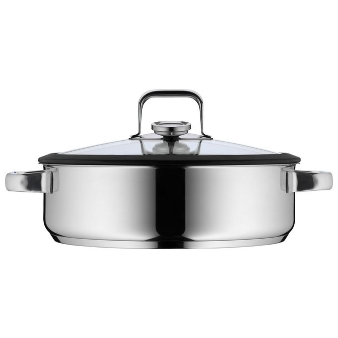 WMF Vaporiera Vitalis cm 28 cm 5 lt con Coperchio in Vetro con Guarnizione in Silicone Termometro Estraibile