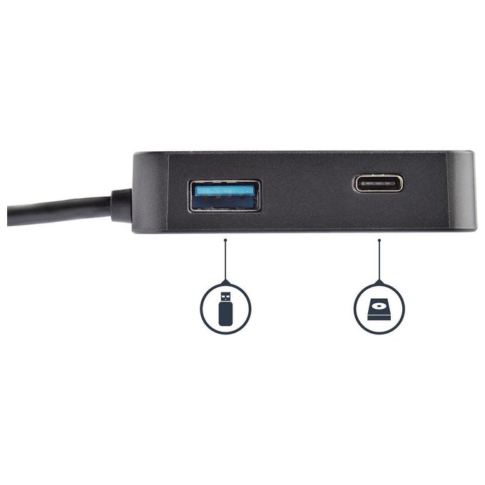 StarTech Adattatore Multiporta USB-C per Portatili 4k Hdmi GbE Usb Tipo C Usb-A Alimentato Adattatore Video Esterno Usb-C Hdmi Nero