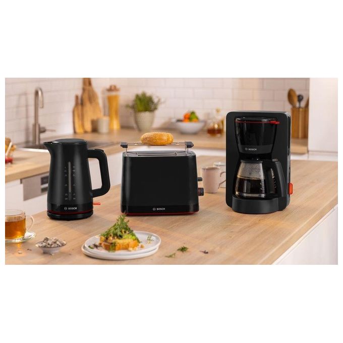 Bosch TKA3M133 MyMoment Macchina da caffe' americana 1,4 L 15 tazze 1200 W Funzione keep warm Serbatoio estraibile Sistema antigoccia colore Nero 1.4 L