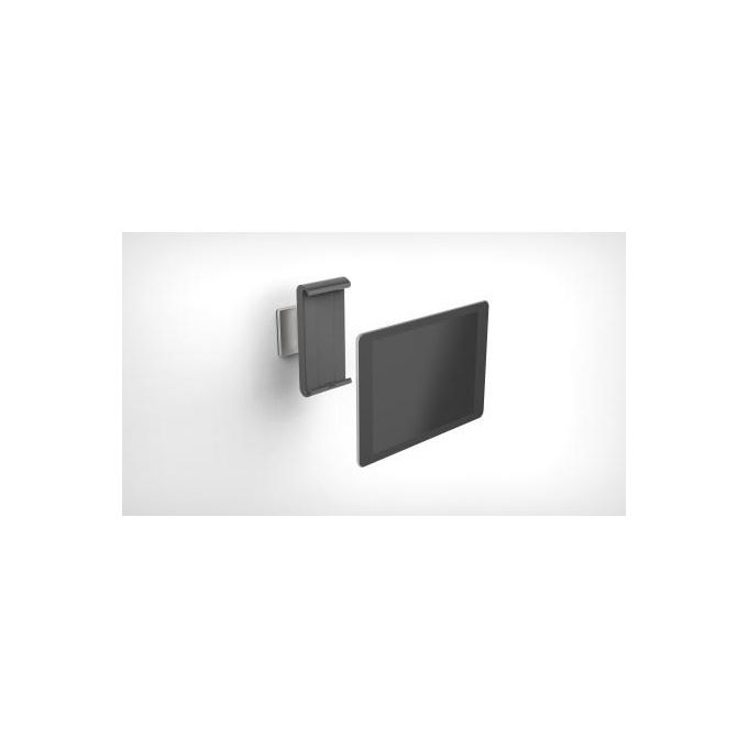 Durable 893323 Tablet Holder Wall Supporto da Parete per Tablet 7''-13'' Rotazione 360° con Bloccaggio di Sicurezza colore Argento