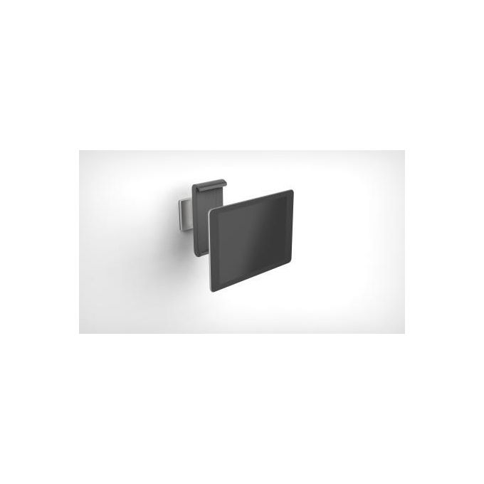 Durable 893323 Tablet Holder Wall Supporto da Parete per Tablet 7''-13'' Rotazione 360° con Bloccaggio di Sicurezza colore Argento