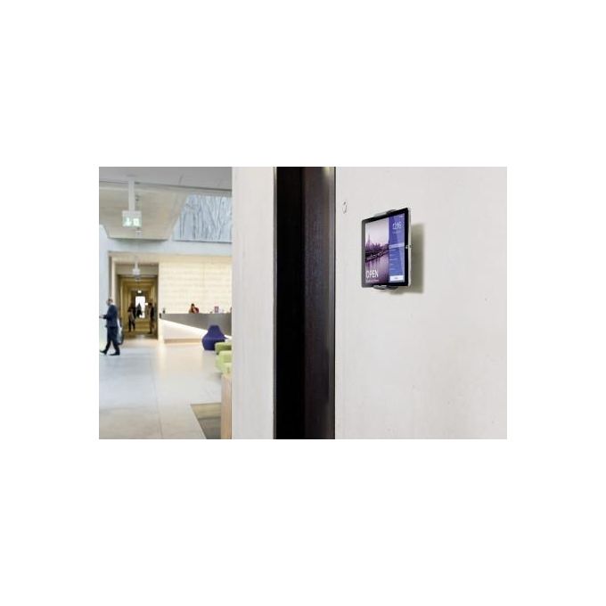 Durable 893323 Tablet Holder Wall Supporto da Parete per Tablet 7''-13'' Rotazione 360° con Bloccaggio di Sicurezza colore Argento