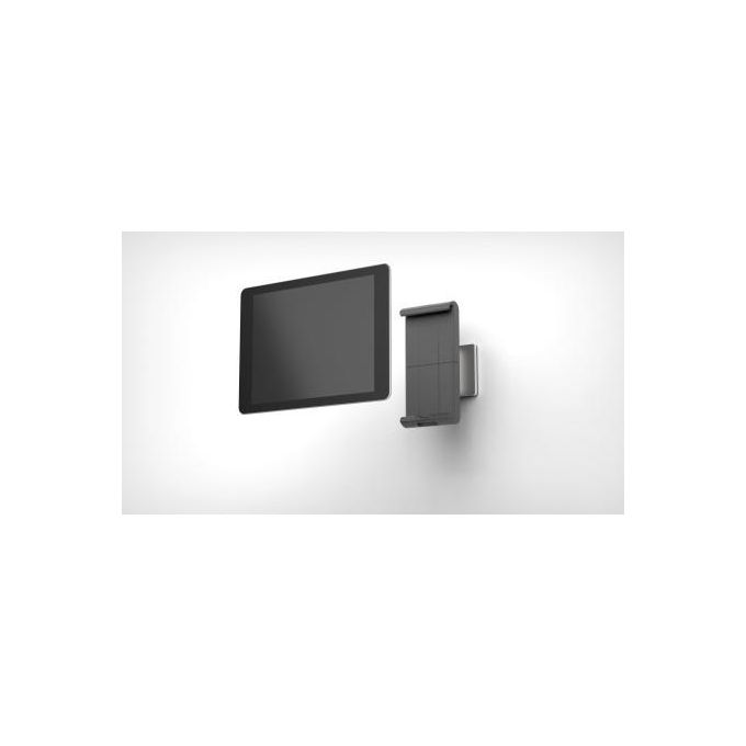 Durable 893323 Tablet Holder Wall Supporto da Parete per Tablet 7''-13'' Rotazione 360° con Bloccaggio di Sicurezza colore Argento