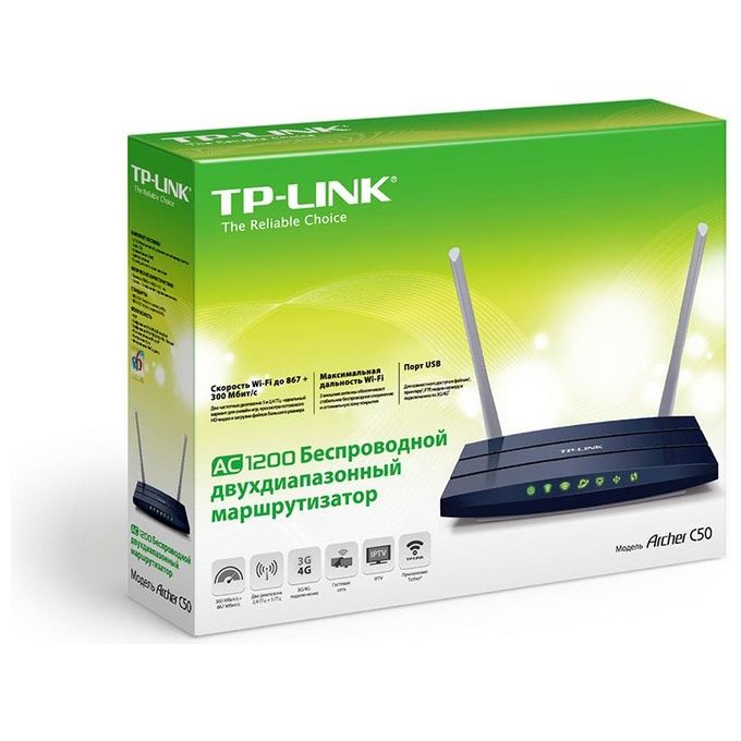 TP-LINK Archer C50 Router wireless switch a 4 porte 802.11a-b-g-n-ac doppia banda