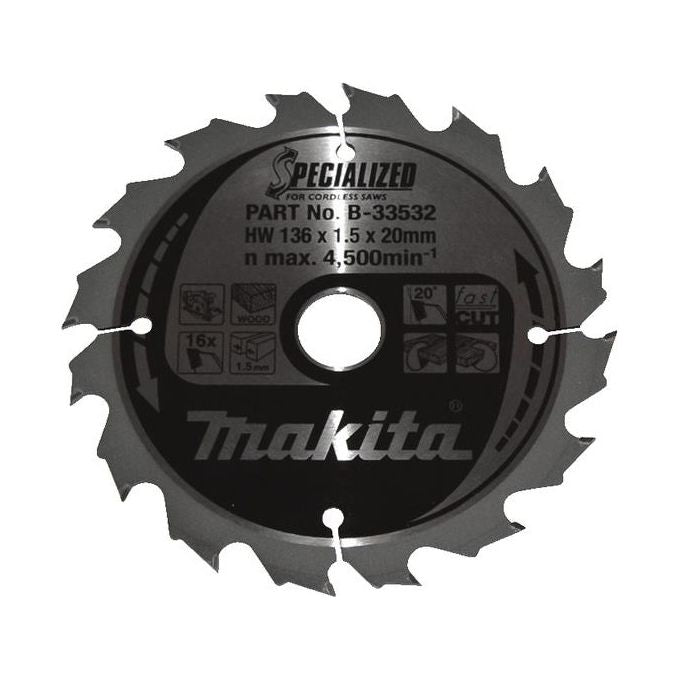 Makita B-33532 SPECIALIZED Lama per Sega 136x20x16Z