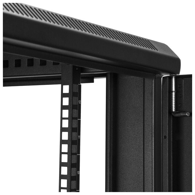 StarTech RK1233BKM Armadio Rack Server 19'' 12U 4 Montanti Profondita' Regolabile 450 Kg con Ruote Ripiano 1U colore Nero
