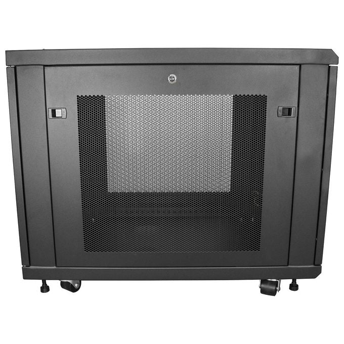StarTech RK1233BKM Armadio Rack Server 19'' 12U 4 Montanti Profondita' Regolabile 450 Kg con Ruote Ripiano 1U colore Nero