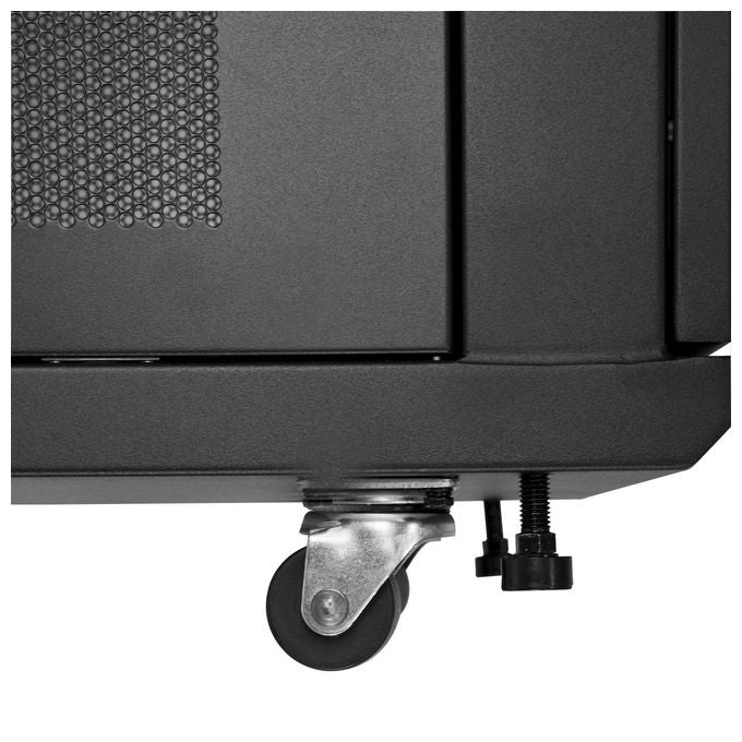 StarTech.com RK2433BKM Armadio Rack 24U su Ruote a 4 Montanti con Profondita' di Montaggio Regolabile fino a 76,2 cm Capacita' 450 Kg colore Nero