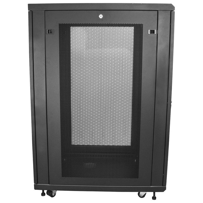 StarTech.com RK2433BKM Armadio Rack 24U su Ruote a 4 Montanti con Profondita' di Montaggio Regolabile fino a 76,2 cm Capacita' 450 Kg colore Nero