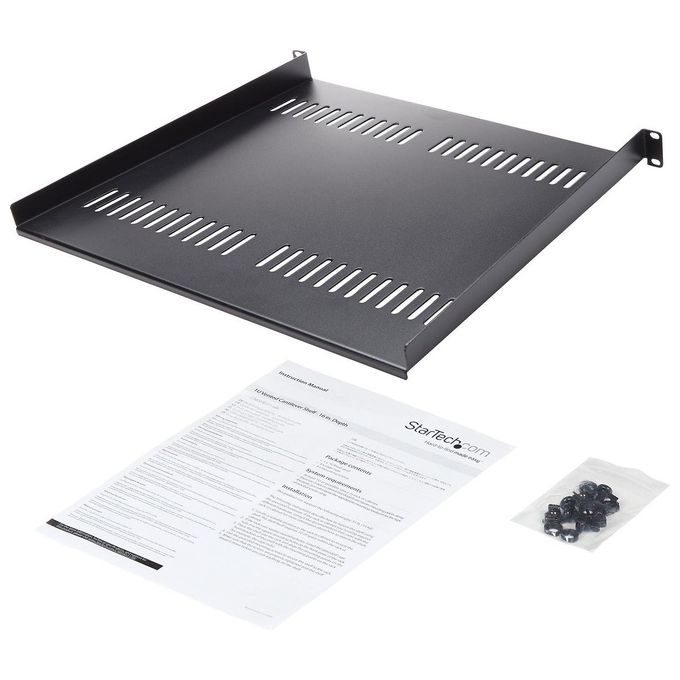 StarTech CABSHELF116V Mensola per Rack 1U Ventilata in Acciaio Capacita' 20 Kg Profondita' 41 cm colore Nero
