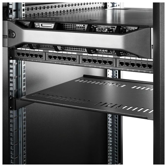 StarTech CABSHELF116V Mensola per Rack 1U Ventilata in Acciaio Capacita' 20 Kg Profondita' 41 cm colore Nero
