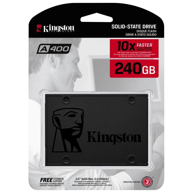KINGSTON SA400S37-240G Ssd 240Gb Drive a Stato Solido A400 Sata 3 2,5''