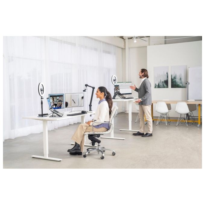 Kensington K87651WW Supporto telescopico per scrivania A1010 regolabile da 30 a 48 cm con base antiscivolo e gestione cavi colore Nero