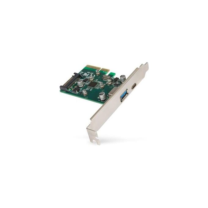 Hamlet HUSB312TCPCX Adattatore USB PCIe 2.0 x2 basso profilo USB-C 3.1 Gen 2 x 1 + USB 3.1 Gen 2 x 1