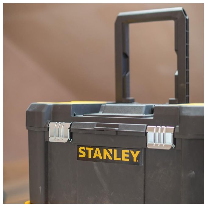 Stanley STST1-80151 Essential Carrello Porta Utensili 3 in 1 Trolley Modulare Ruote 7'' Capacita' 20 Kg colore Nero