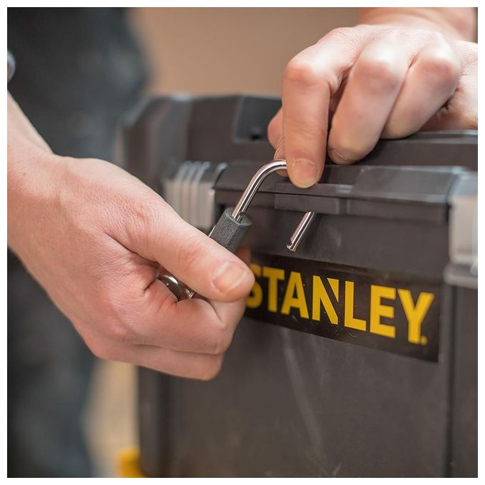Stanley STST1-80151 Essential Carrello Porta Utensili 3 in 1 Trolley Modulare Ruote 7'' Capacita' 20 Kg colore Nero