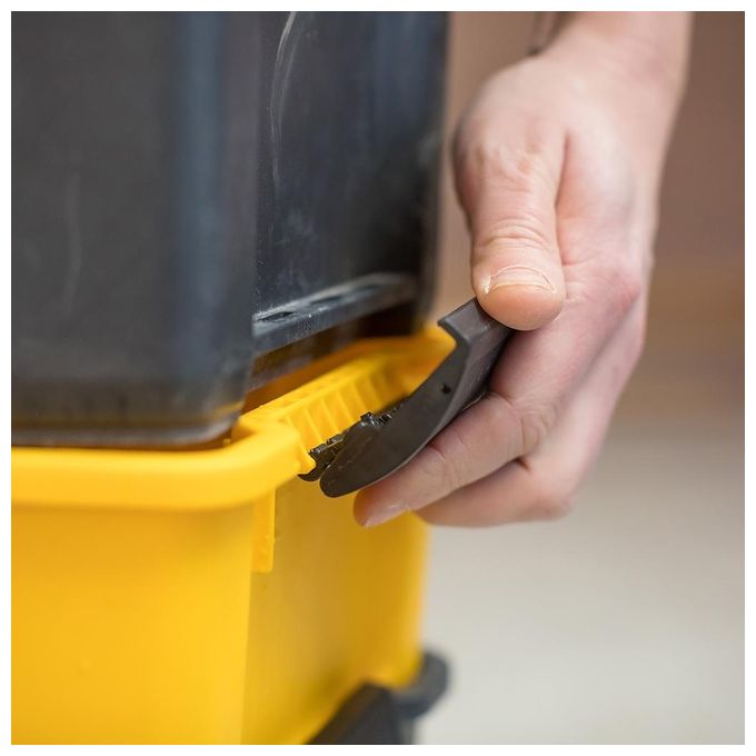 Stanley STST1-80151 Essential Carrello Porta Utensili 3 in 1 Trolley Modulare Ruote 7'' Capacita' 20 Kg colore Nero