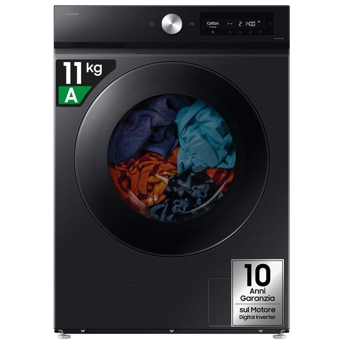 Samsung WD11DB7B85GBU3 Bespoke AI Lavasciuga Frontale 11-6 Kg 1400 rpm Classe D Ecodosatore AI Wash Wi-Fi (85x60x60 cm) colore Nero