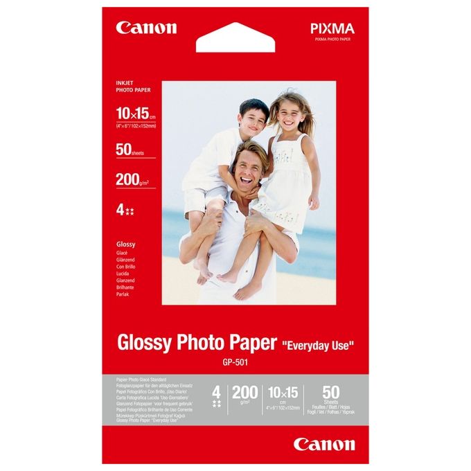 Canon GP-501 Carta Fotografica 10x15cm Lucido 200gr 50 Fogli