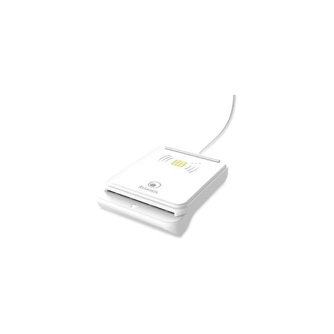Atlantis P005-CIEK421C Lettore Smart Card Combo 2in1 NFC Contactless CIE 3.0 CNS CRS Tessera Sanitaria USB colore Bianco