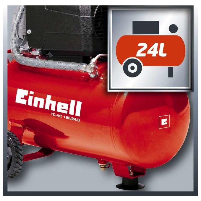 Einhell Compressore Coassiale Tc-Ac 190-24-8 per Fai da Te Manutenzione e Lavori di Giardinaggio e Ristrutturazione con Grande Efficacia e Potenza