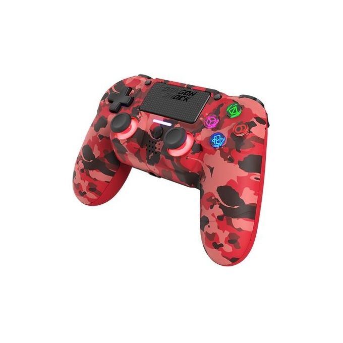 Dragonshock DSCPS4-RC Mizar Gamepad Wireless Bluetooth per PlayStation 4 Touchpad Analogico 620 mAh colore Mimetico Rosso